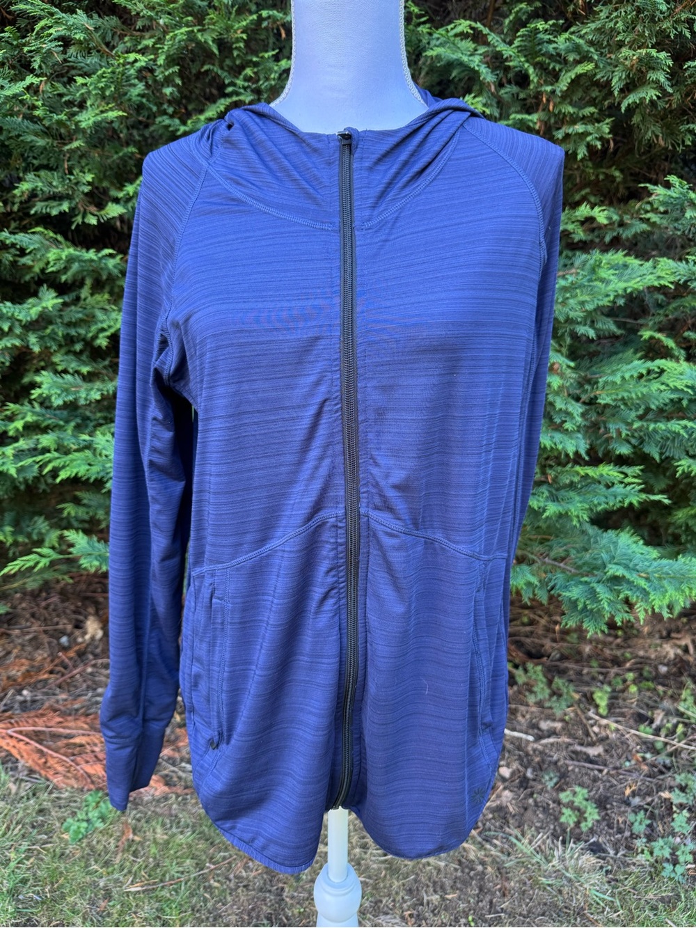 Athleta Full Zip Lightweight Hoodie | S | EUC | Breathable | Loose For | Navy